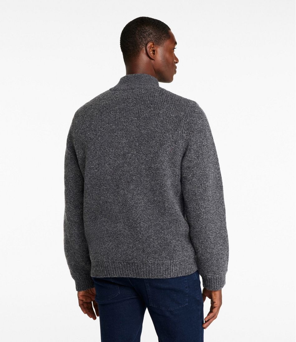 L.L.BeanMen's Classic Ragg Wool Sweater, Full-Zip Flannel-Lined