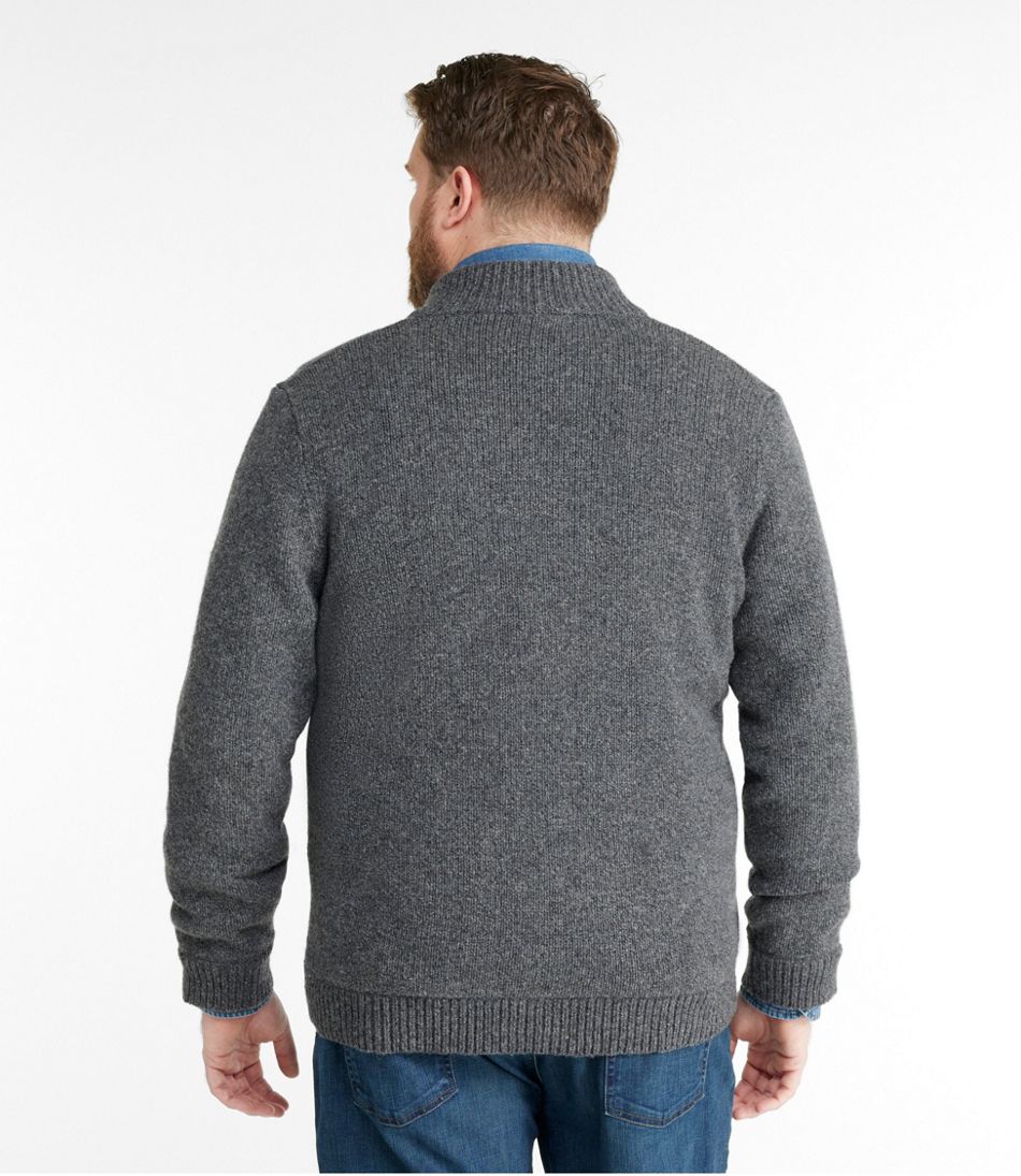 L.L.BeanMen's Classic Ragg Wool Sweater, Full-Zip Flannel-Lined