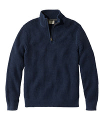 L.L.BeanMen's Organic Cotton Waffle Sweater, Quarter Zip