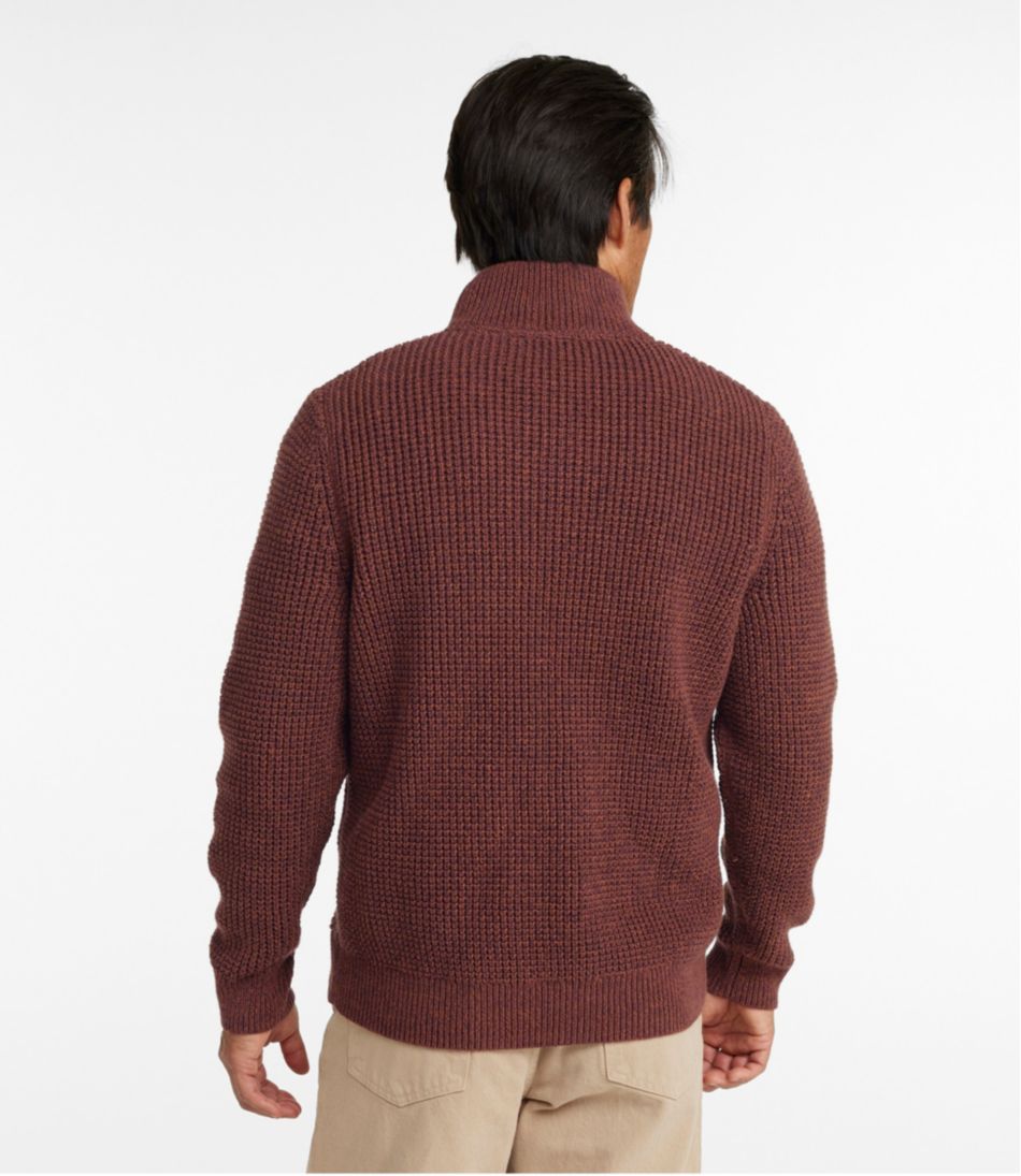 L.L.BeanMen's Organic Cotton Waffle Sweater, Quarter Zip