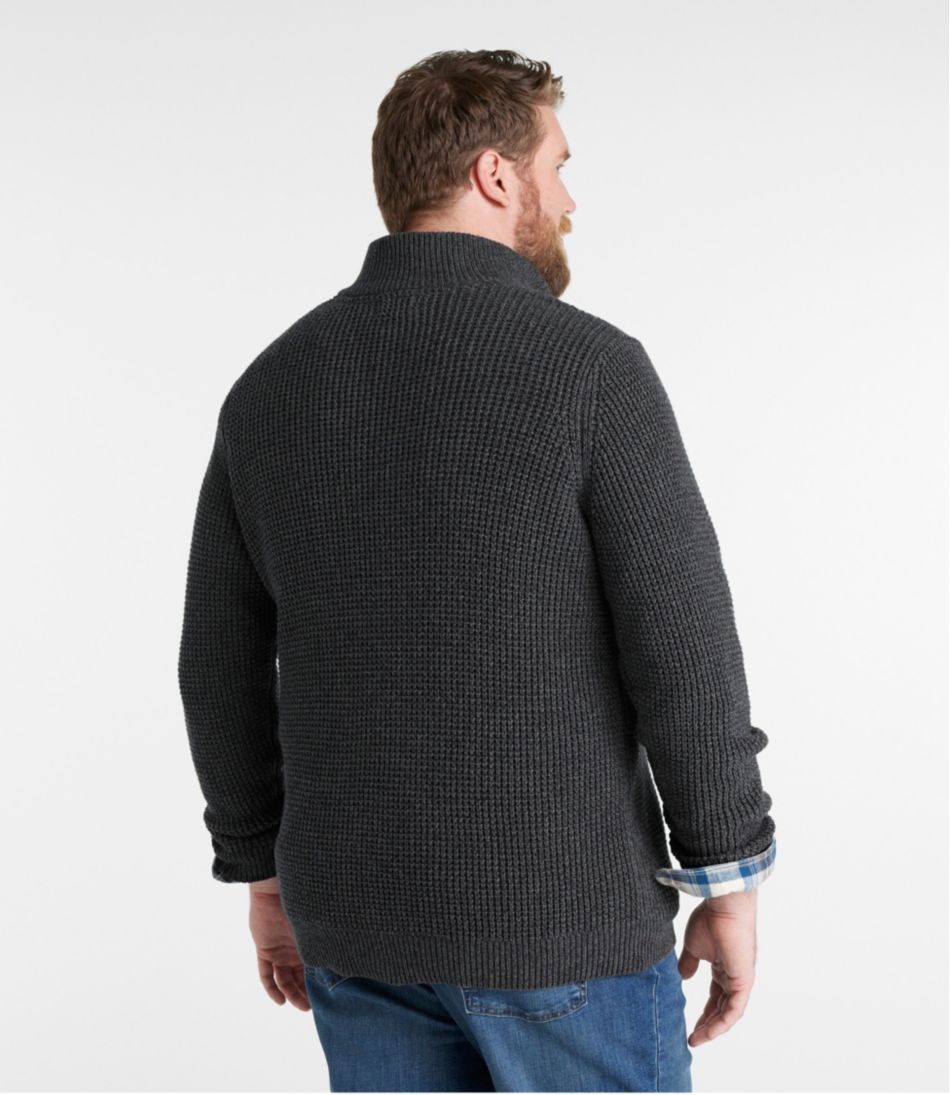 L.L.BeanMen's Organic Cotton Waffle Sweater, Quarter Zip
