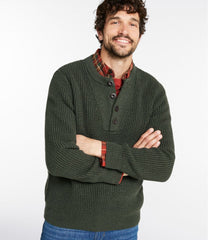 L.L.BeanMen's Organic Cotton Waffle Sweater, Henley