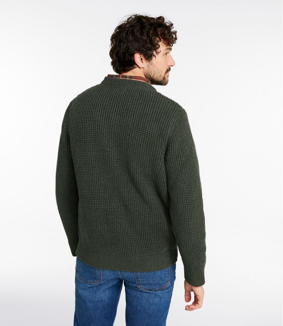 L.L.BeanMen's Organic Cotton Waffle Sweater, Henley