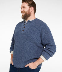 L.L.BeanMen's Organic Cotton Waffle Sweater, Henley
