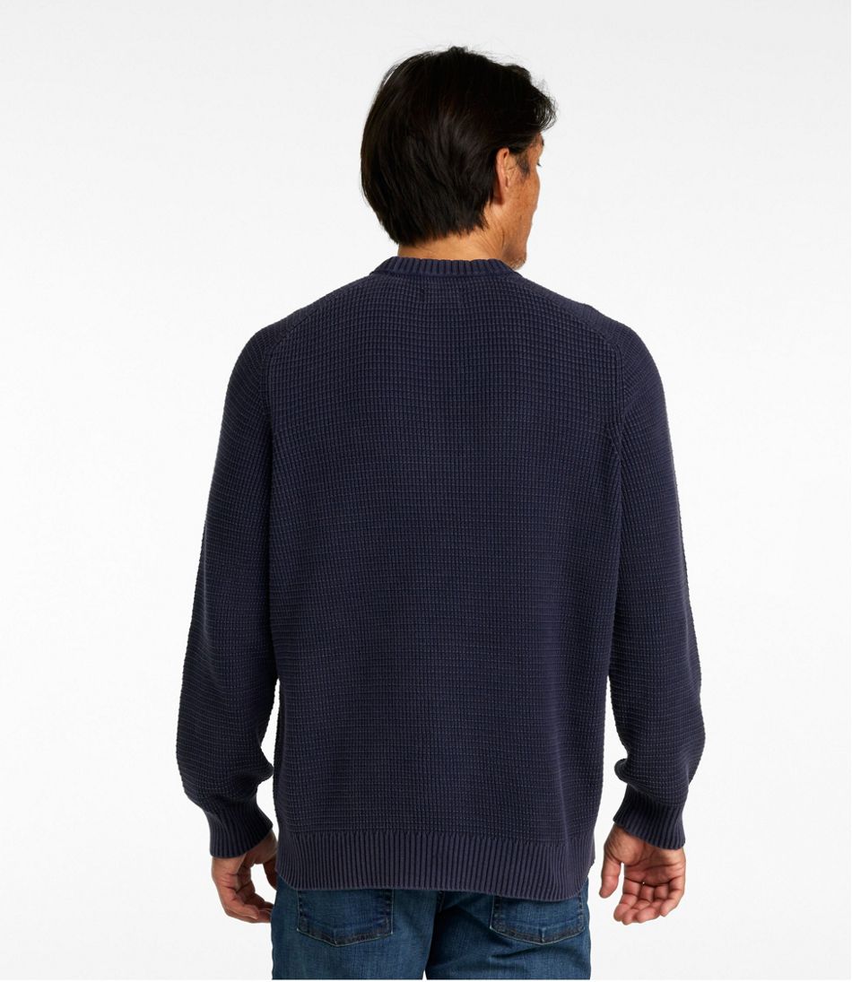 L.L.BeanMen's Sunwashed Textured Cotton Sweater, Crewneck