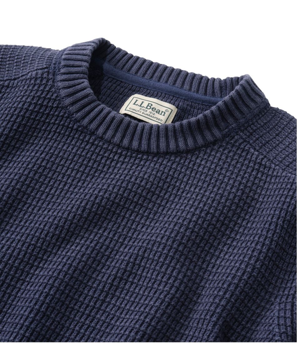 L.L.BeanMen's Sunwashed Textured Cotton Sweater, Crewneck