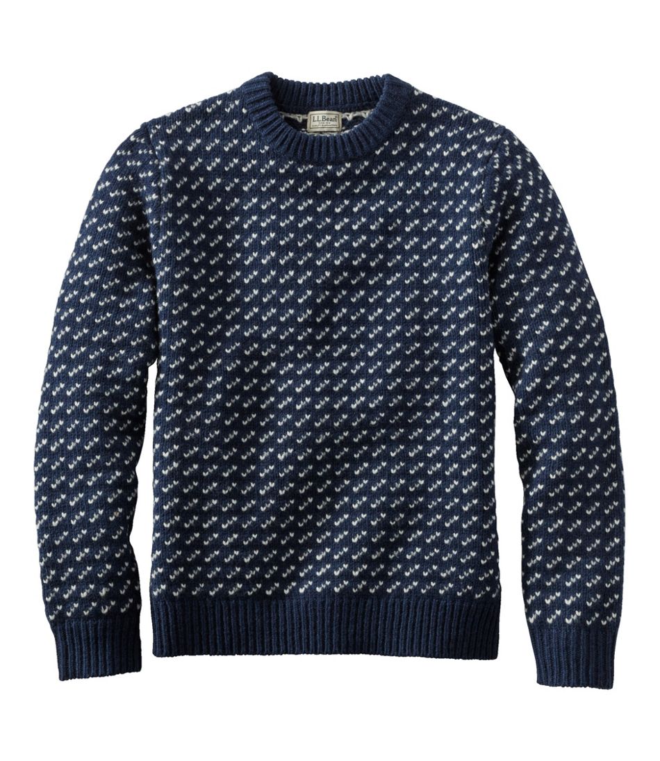L.L.BeanMen's Bean's Classic Ragg Wool Sweater, Crewneck, Bird's-Eye