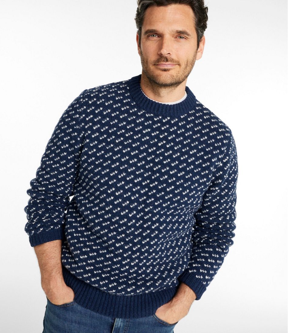 L.L.BeanMen's Bean's Classic Ragg Wool Sweater, Crewneck, Bird's-Eye
