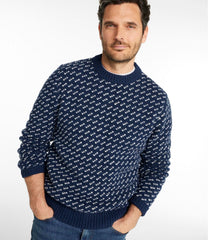 L.L.BeanMen's Bean's Classic Ragg Wool Sweater, Crewneck, Bird's-Eye