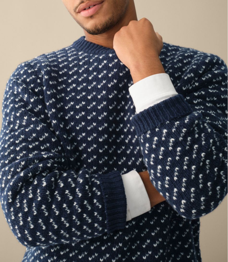 L.L.BeanMen's Bean's Classic Ragg Wool Sweater, Crewneck, Bird's-Eye