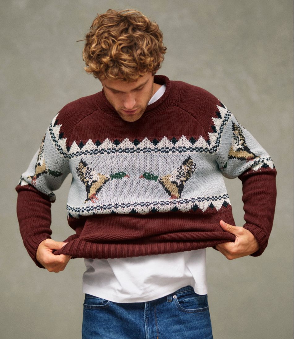 L.L.BeanMen's Signature Organic Cotton Rollneck Sweater, Fair Isle