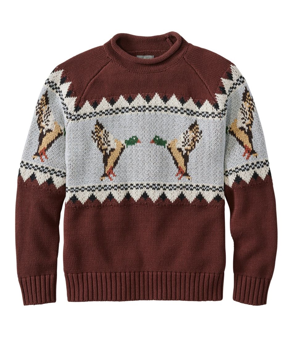 L.L.BeanMen's Signature Organic Cotton Rollneck Sweater, Fair Isle