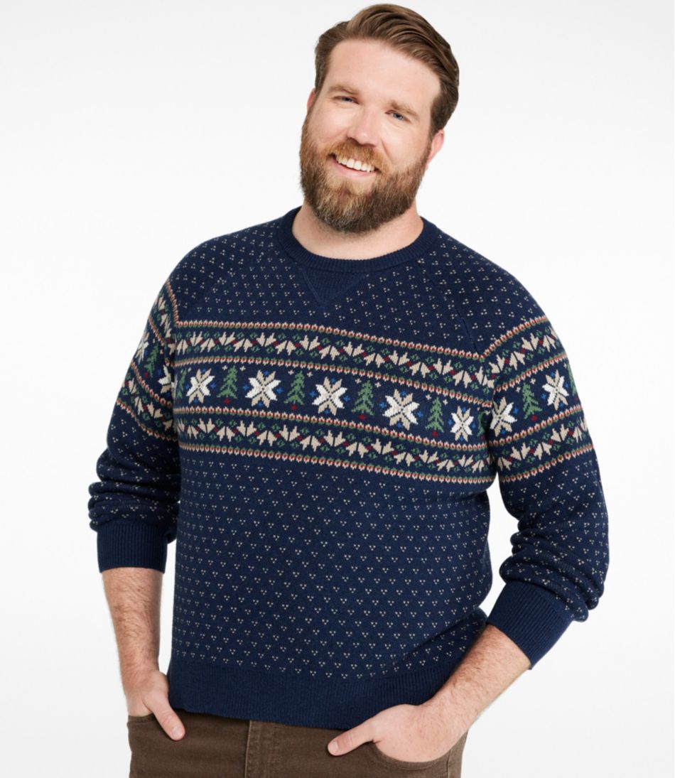 L.L.BeanMen's Wicked Soft Cotton/Cashmere Sweater, Crewneck, Pattern
