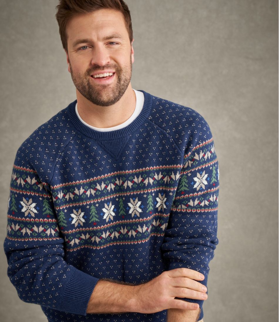 L.L.BeanMen's Wicked Soft Cotton/Cashmere Sweater, Crewneck, Pattern