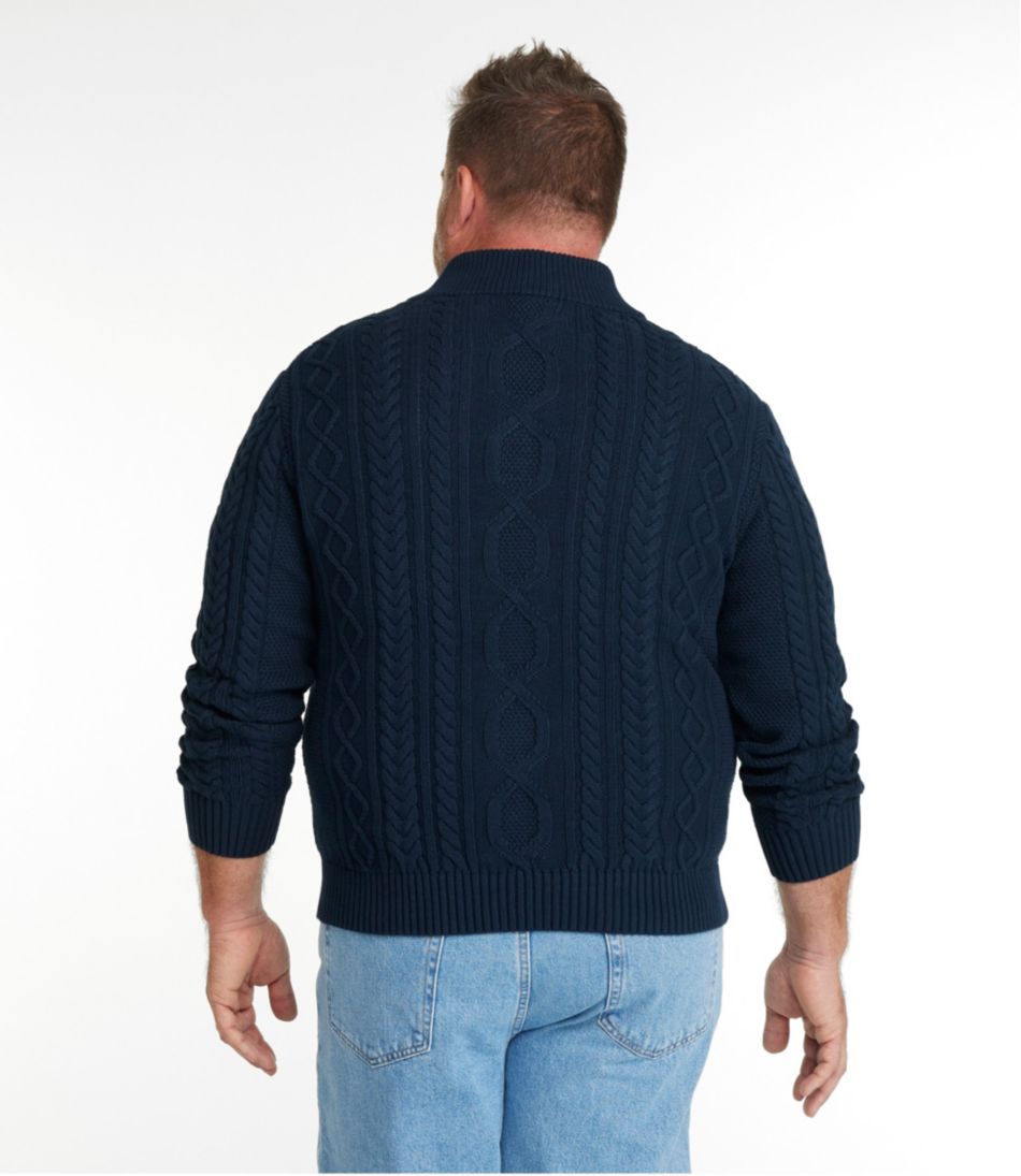 L.L.BeanMen's Bean's Heritage Soft Cotton Fisherman Sweater, Button-Mock