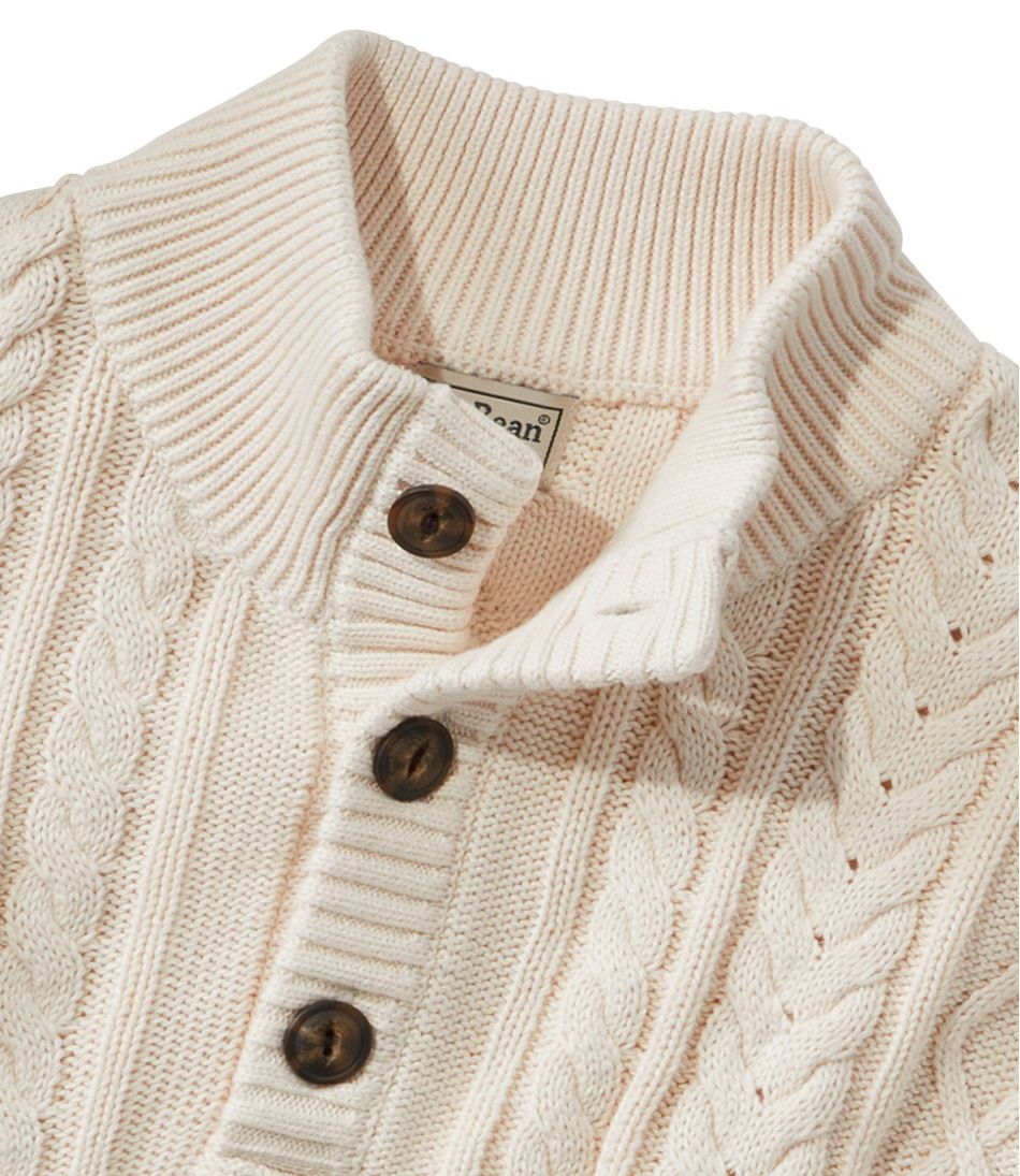 L.L.BeanMen's Bean's Heritage Soft Cotton Fisherman Sweater, Button-Mock