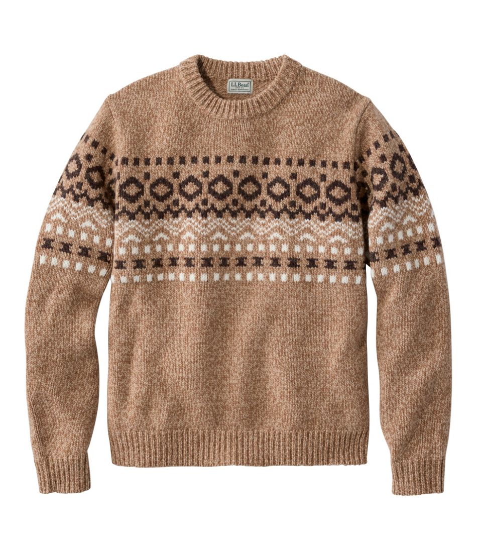 L.L.BeanMen's Bean's Classic Ragg Wool Sweater, Crewneck, Fair Isle