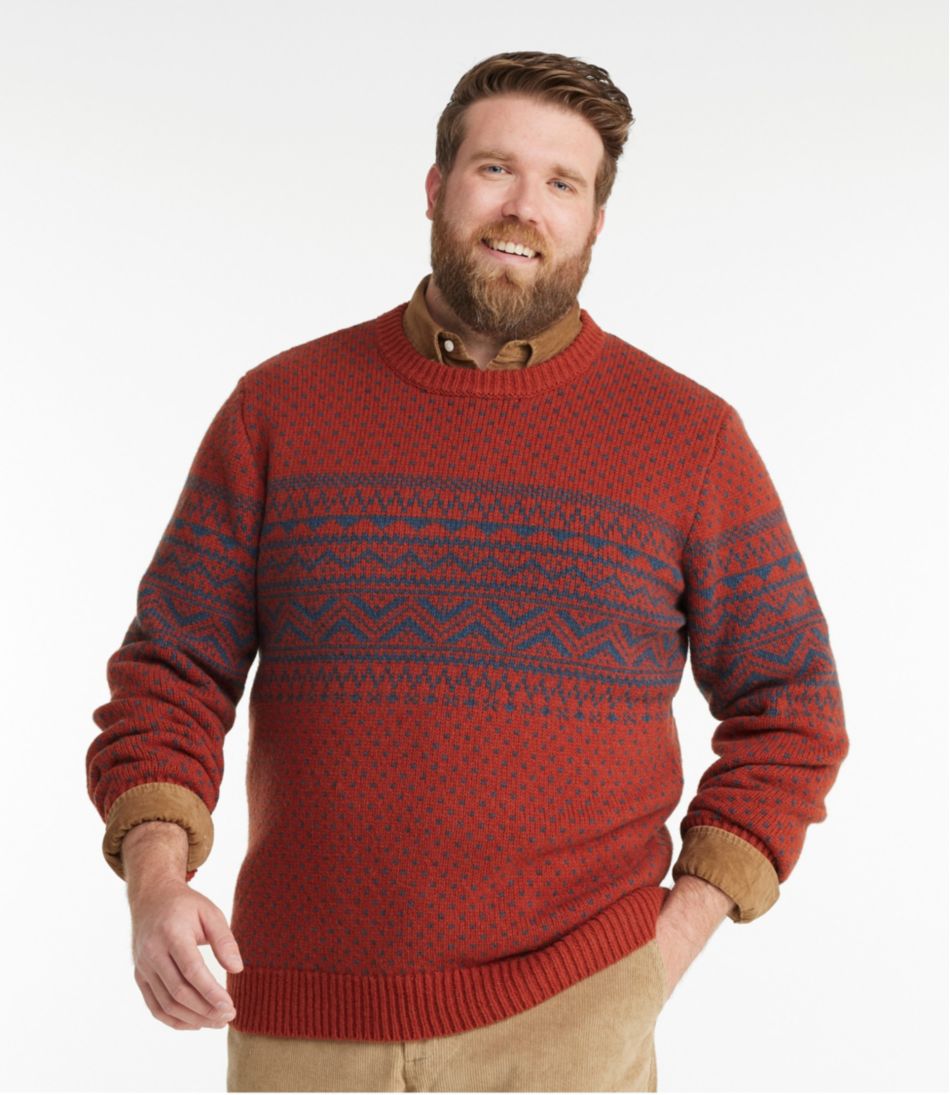 L.L.BeanMen's Bean's Classic Ragg Wool Sweater, Crewneck, Fair Isle