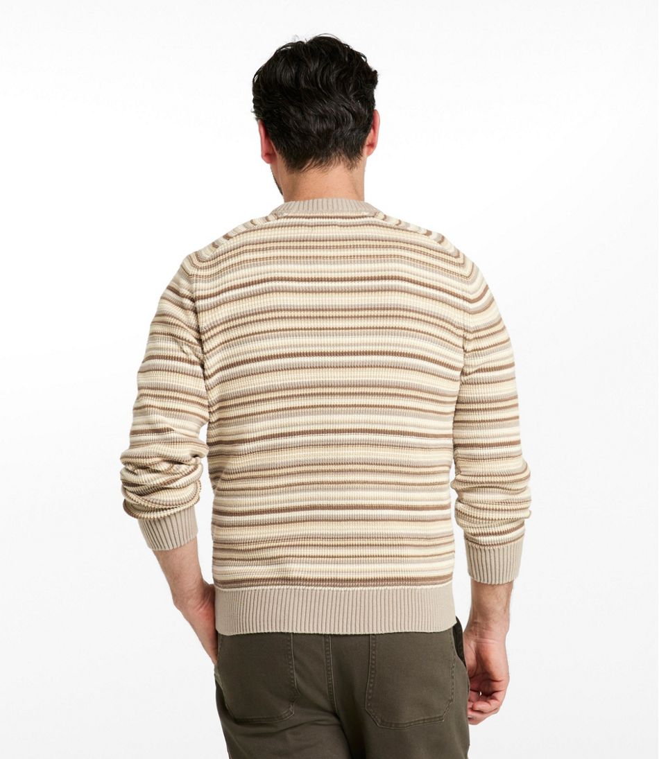 L.L.BeanMen's Sunwashed Textured Cotton Sweater, Crewneck, Stripe