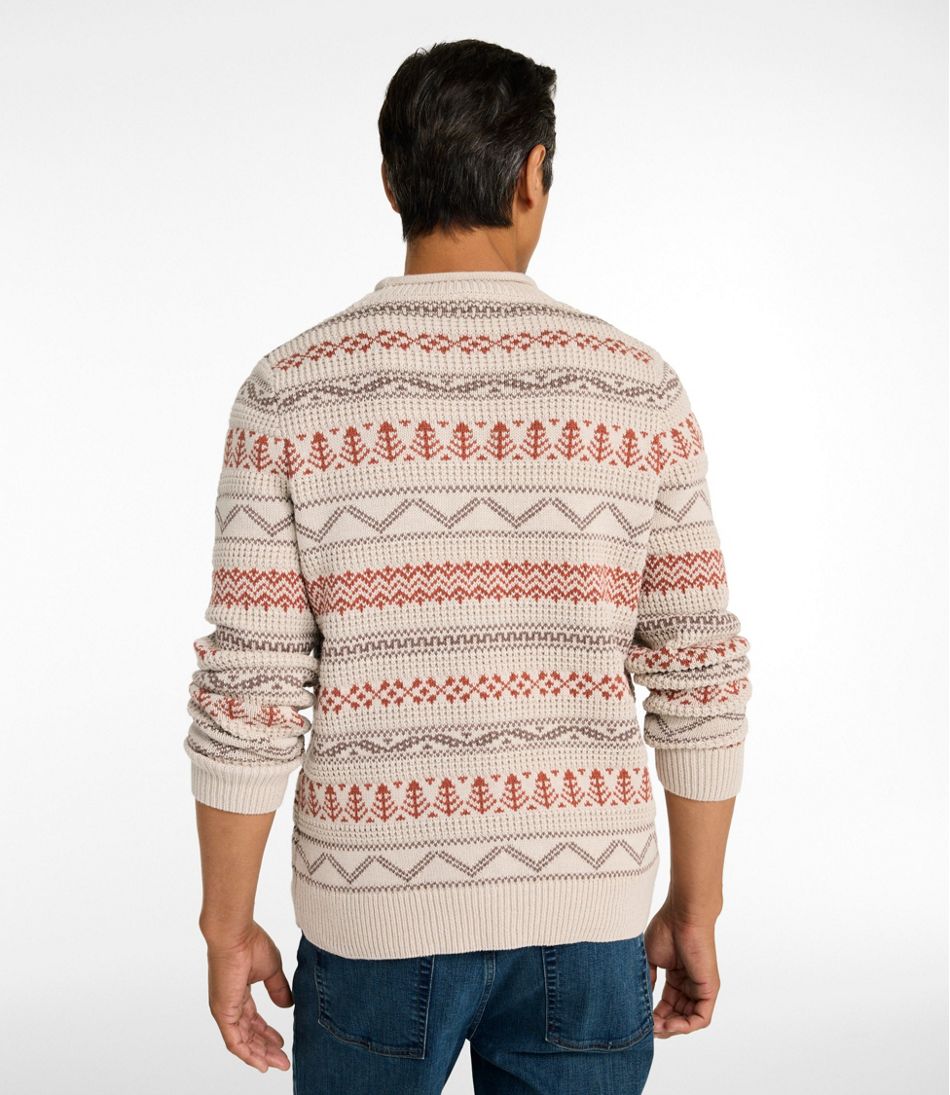 L.L.BeanMen's Organic Cotton Waffle Sweater, Crewneck, Fair Isle