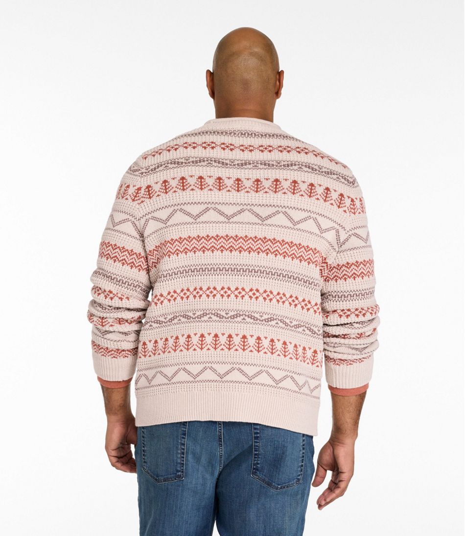 L.L.BeanMen's Organic Cotton Waffle Sweater, Crewneck, Fair Isle