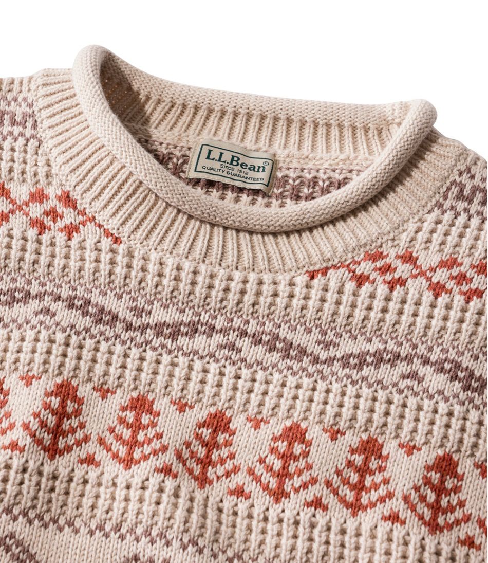 L.L.BeanMen's Organic Cotton Waffle Sweater, Crewneck, Fair Isle