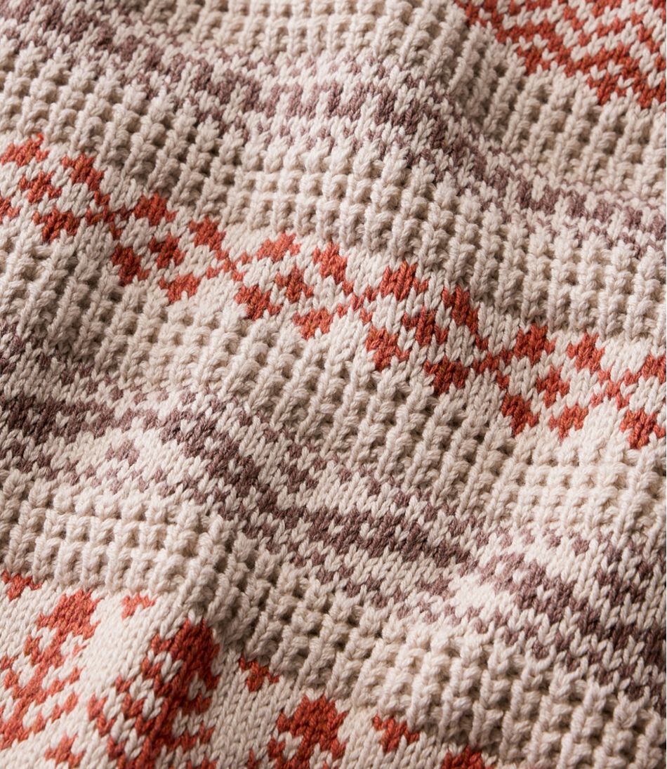 L.L.BeanMen's Organic Cotton Waffle Sweater, Crewneck, Fair Isle