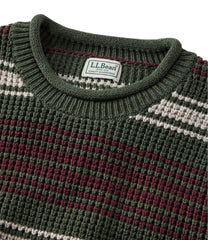 L.L.BeanMen's Organic Cotton Waffle Sweater, Rollneck Crew, Stripe
