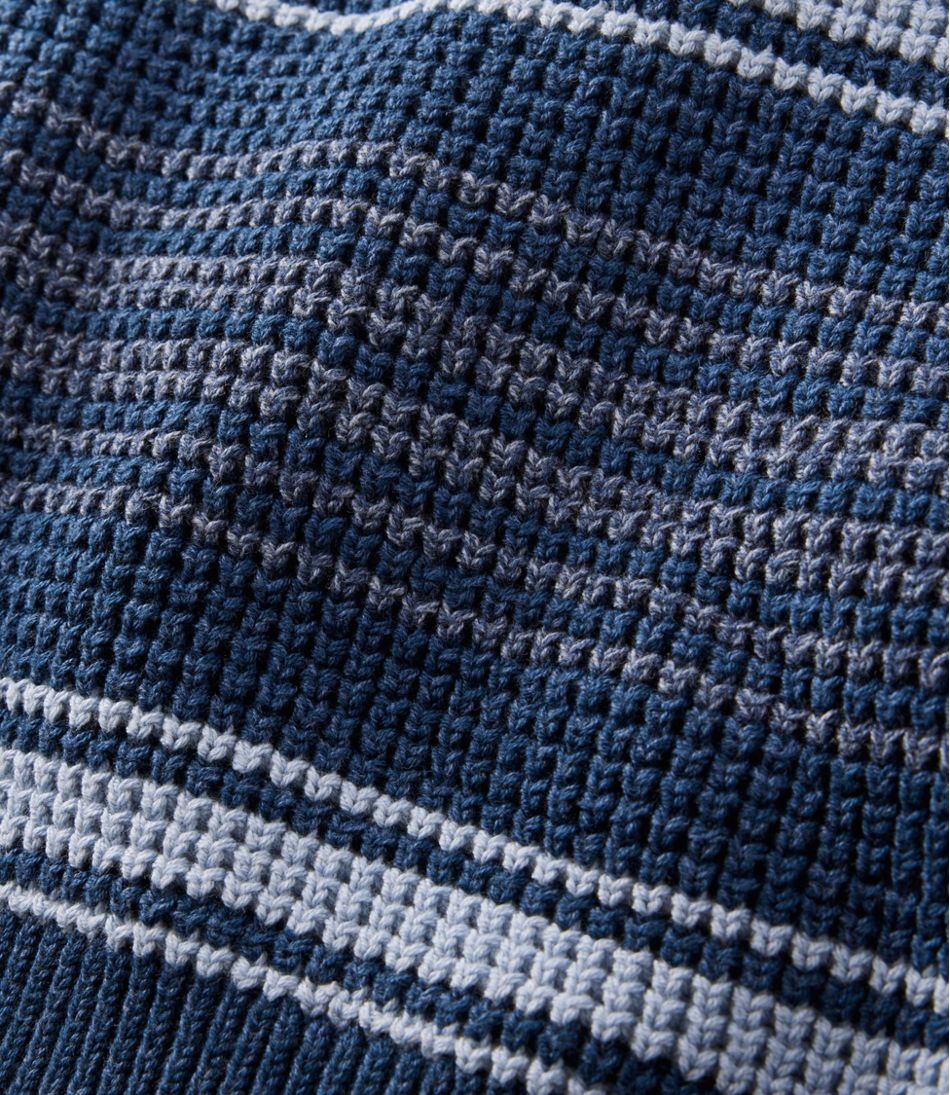 L.L.BeanMen's Organic Cotton Waffle Sweater, Quarter Zip, Stripe