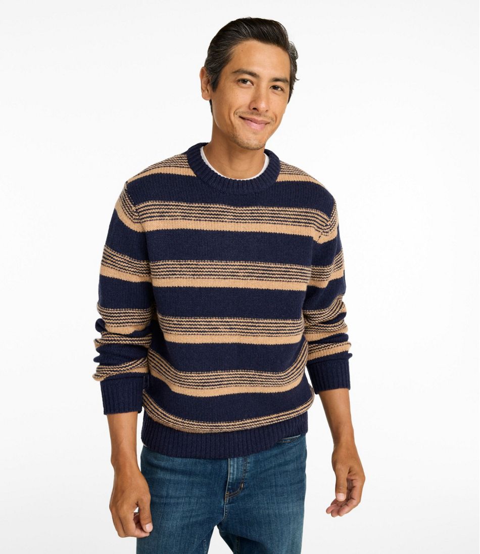 L.L.BeanMen's Bean's Classic Ragg Wool Sweater, Crewneck, Stripe