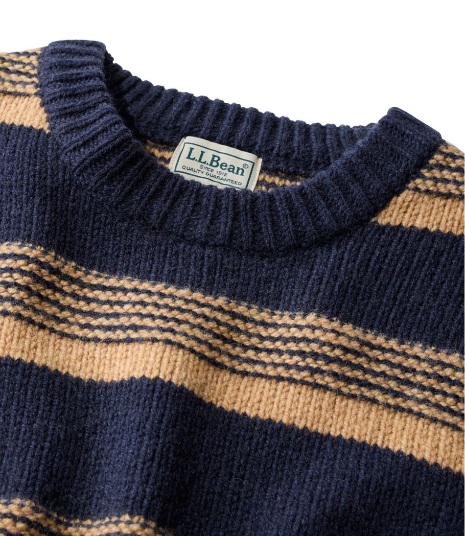 L.L.BeanMen's Bean's Classic Ragg Wool Sweater, Crewneck, Stripe