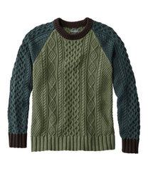 L.L.BeanMen's Signature Cotton Fisherman Sweater, Crewneck, Colorblock