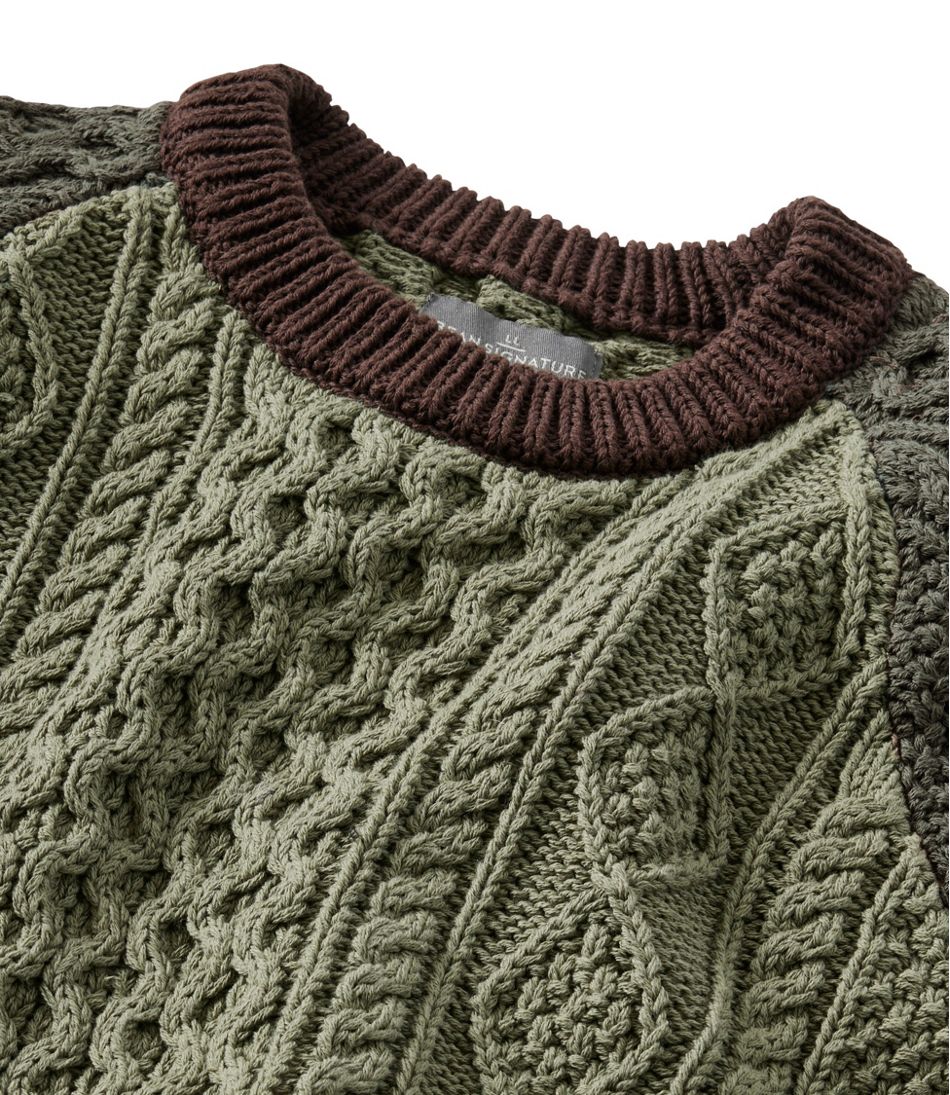 L.L.BeanMen's Signature Cotton Fisherman Sweater, Crewneck, Colorblock