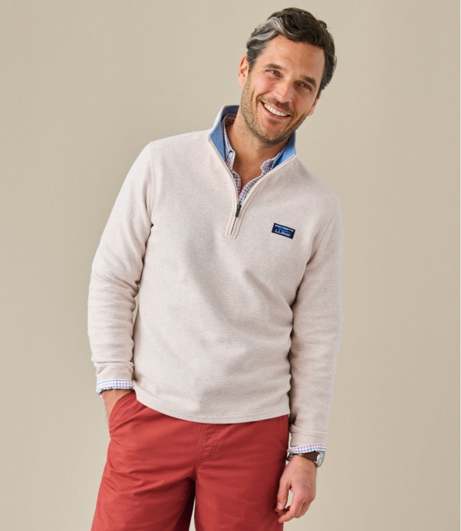 L.L.BeanMen's Lakewashed Double-Knit Quarter-Zip Pullover