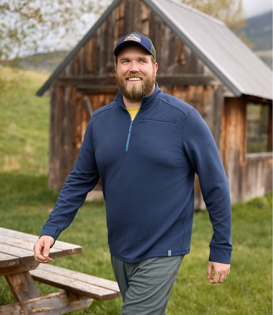 L.L.BeanMen's VentureStretch Ottoman-Rib Pullover, Quarter-Zip