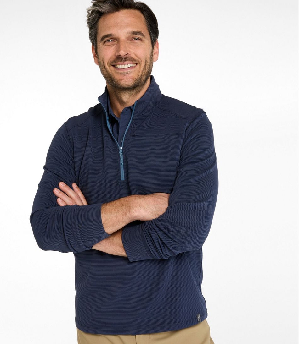L.L.BeanMen's VentureStretch Ottoman-Rib Pullover, Quarter-Zip