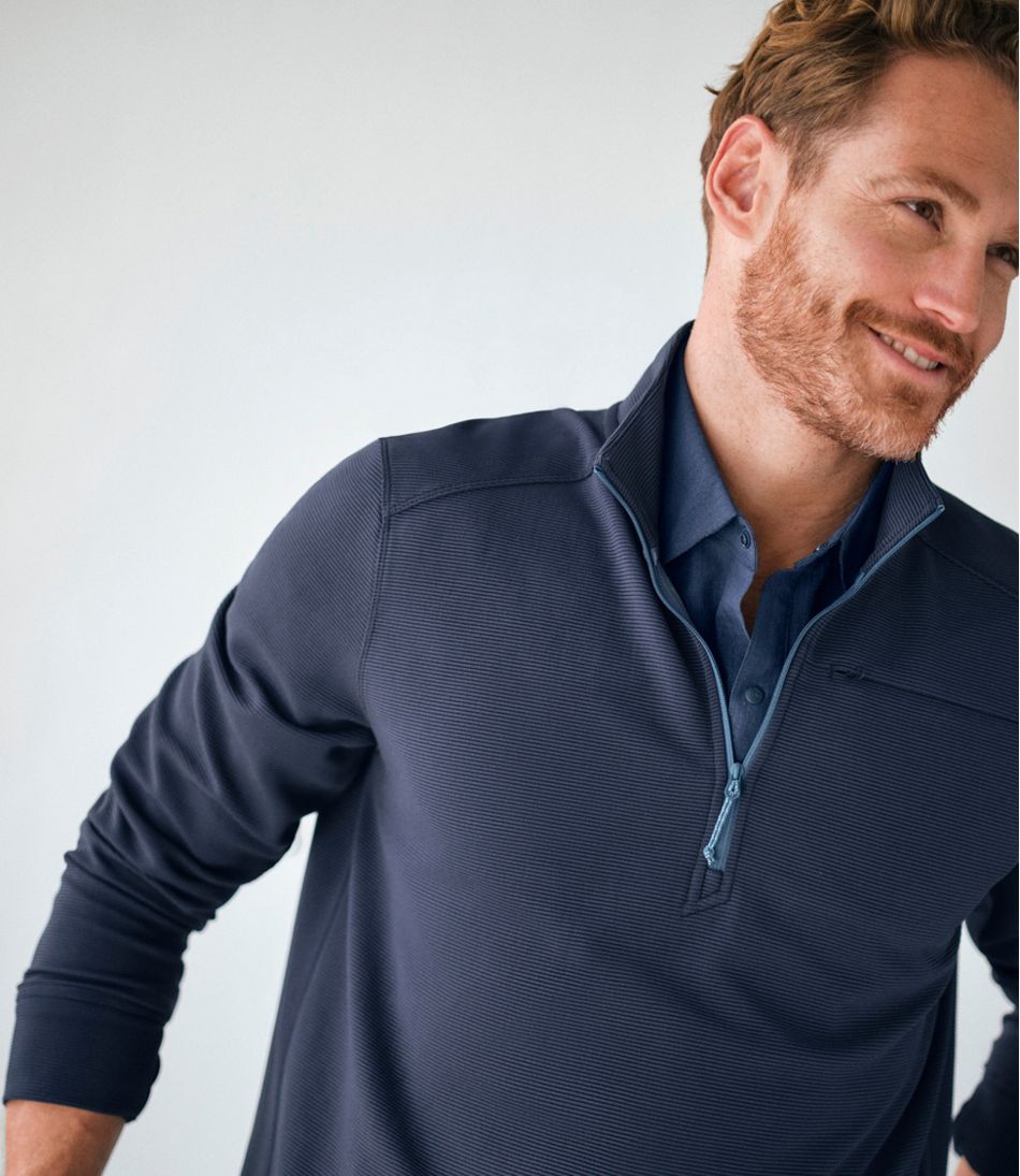 L.L.BeanMen's VentureStretch Ottoman-Rib Pullover, Quarter-Zip