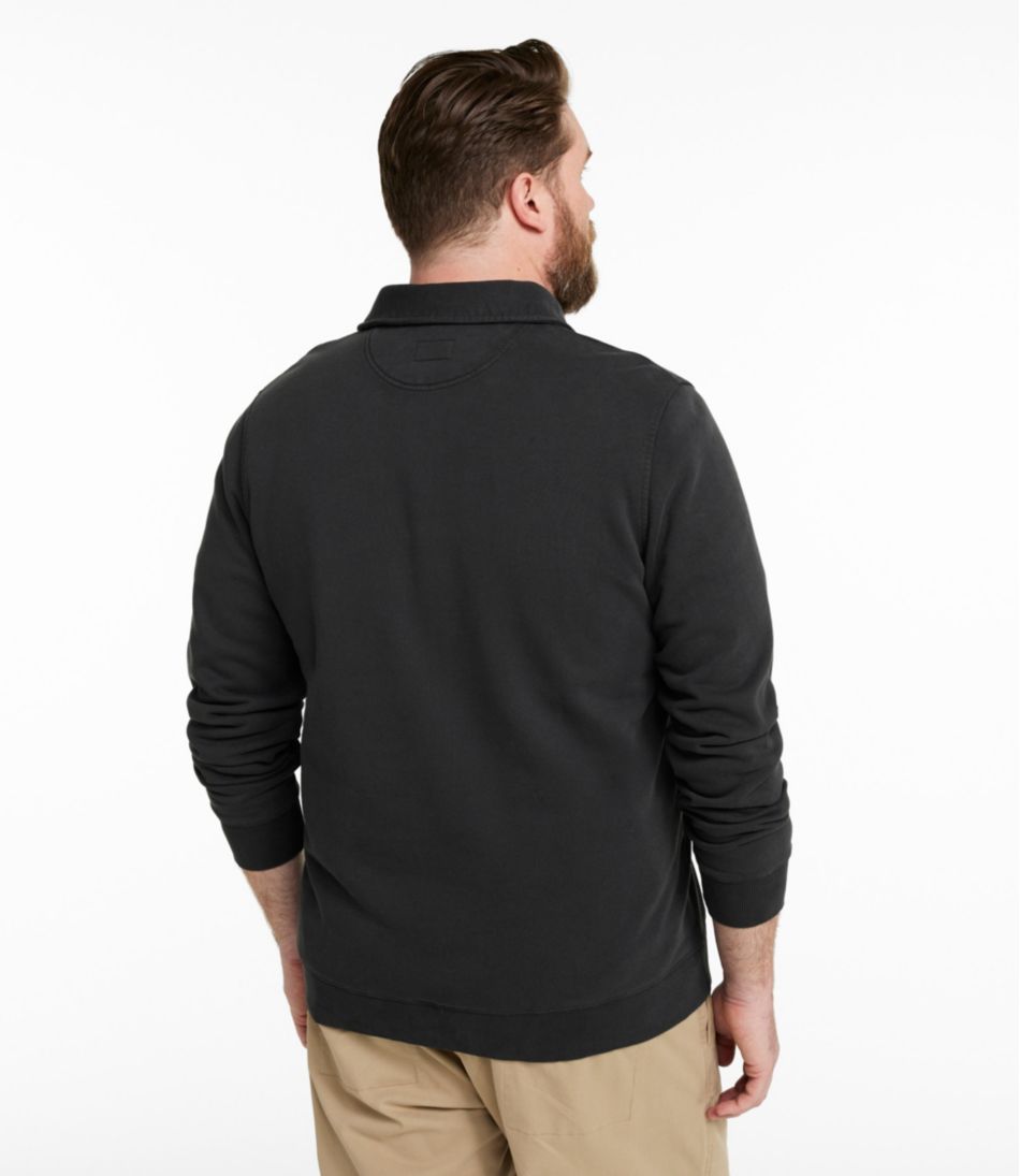 L.L.BeanMen's Sunwashed Sweatshirt, Quarter-Zip Polo, Long-Sleeve