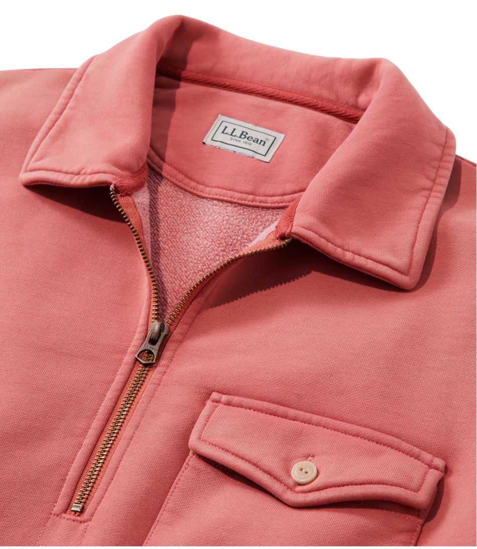 L.L.BeanMen's Sunwashed Sweatshirt, Quarter-Zip Polo, Long-Sleeve