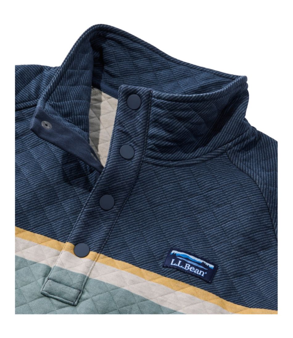 L.L.BeanMen's Quilted Sweatshirt, Mockneck, Stripe