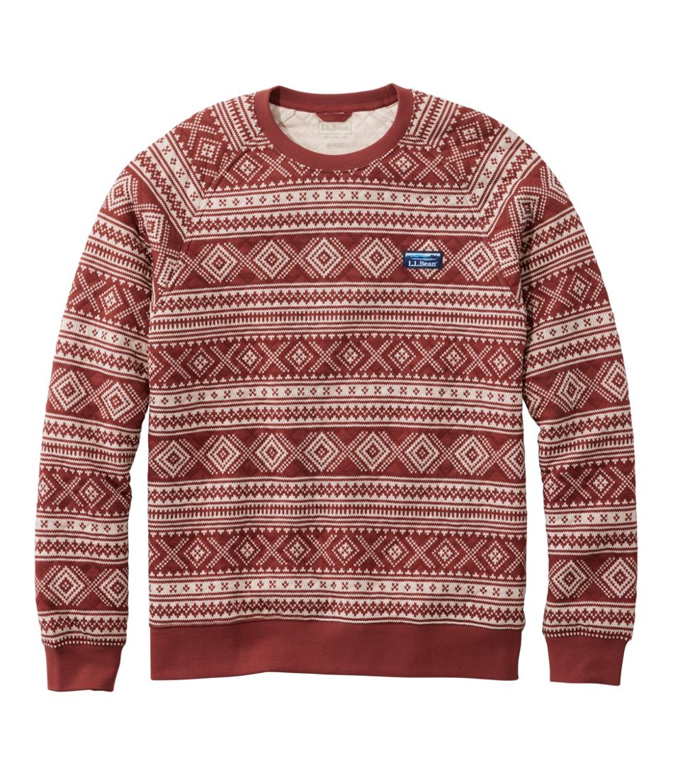L.L.BeanMen's Bean's Quilted Sweatshirt, Crewneck, Print