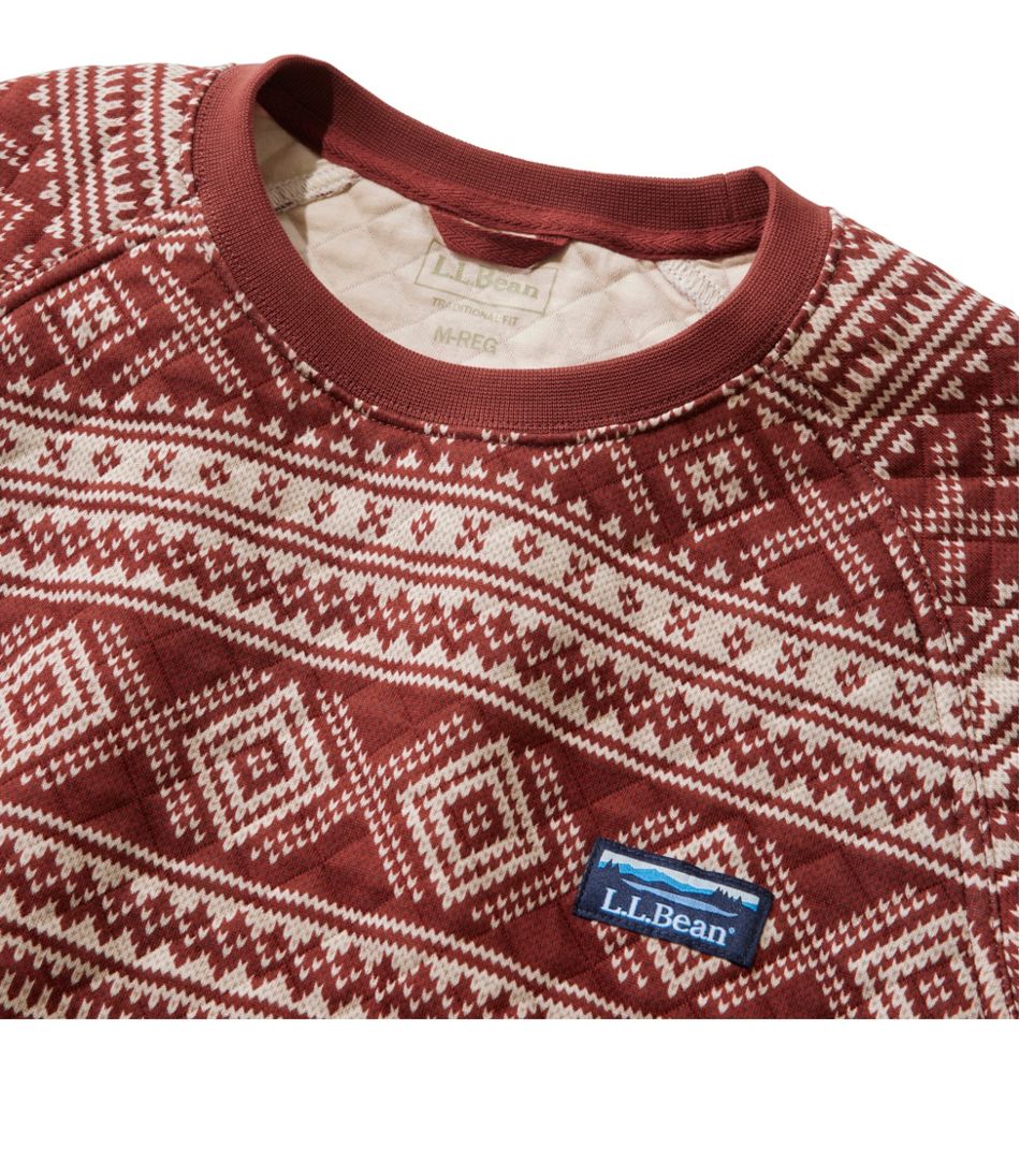 L.L.BeanMen's Bean's Quilted Sweatshirt, Crewneck, Print