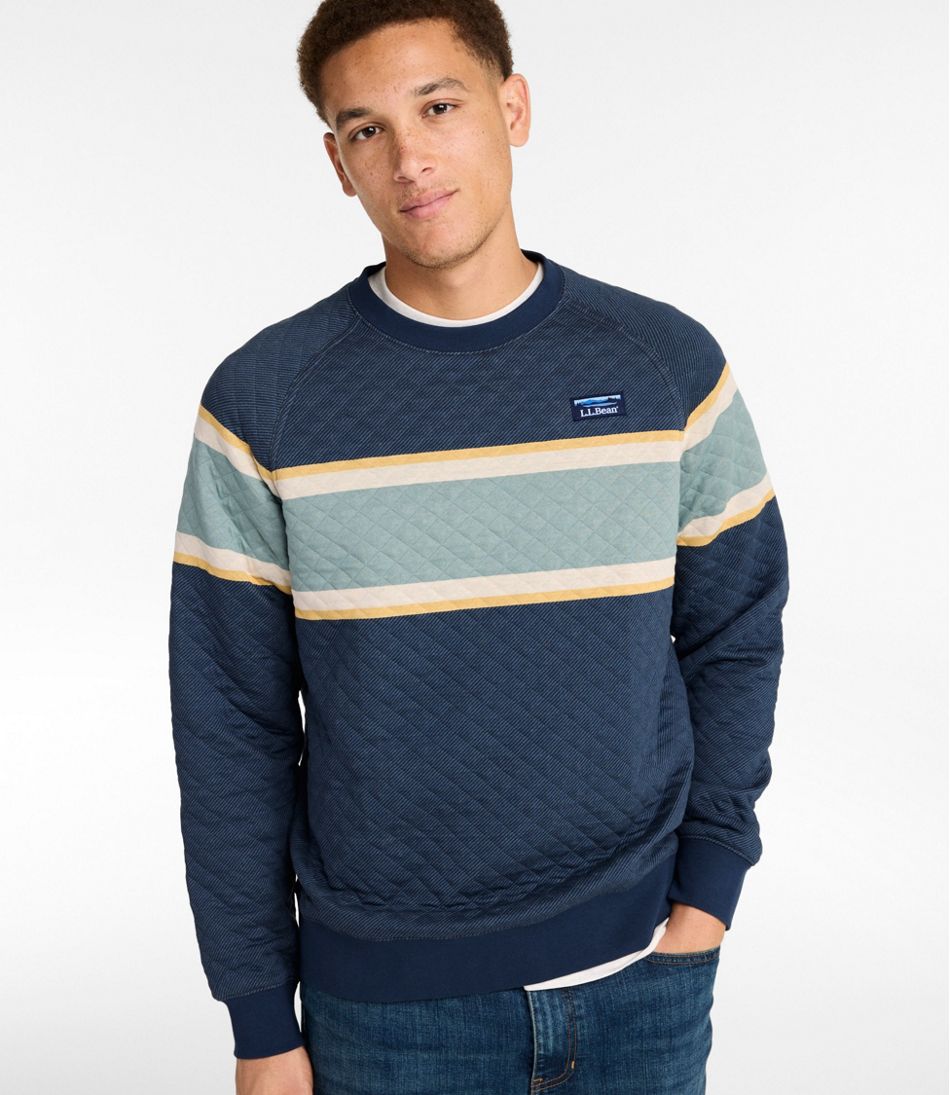 L.L.BeanMen's Quilted Sweatshirt, Crewneck, Stripe