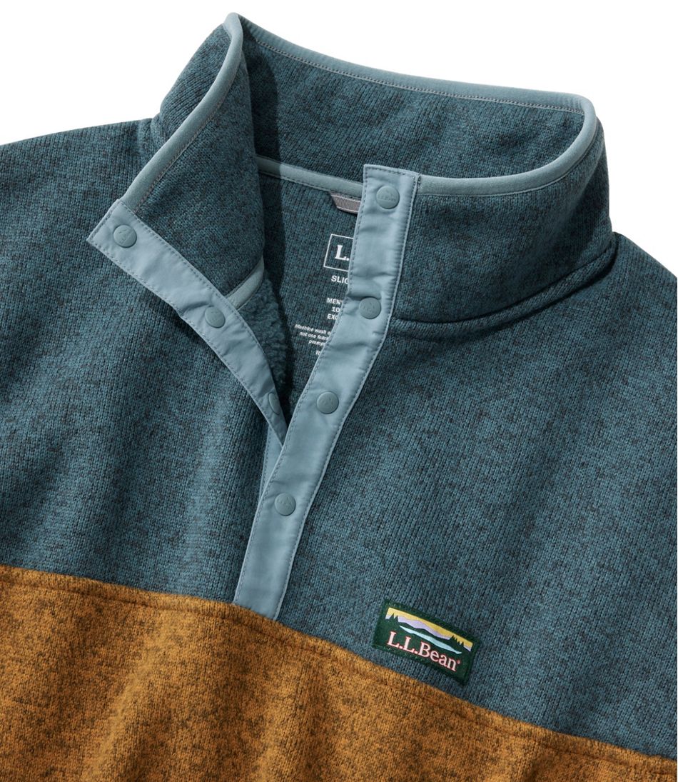 L.L.BeanMen's Sweater Fleece Pullover, Colorblock