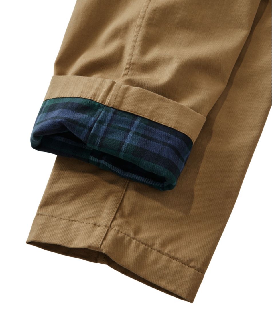 L.L.BeanMen's Comfort Stretch Dock Pants, Standard Fit, Straight Leg, Flannel-Lined