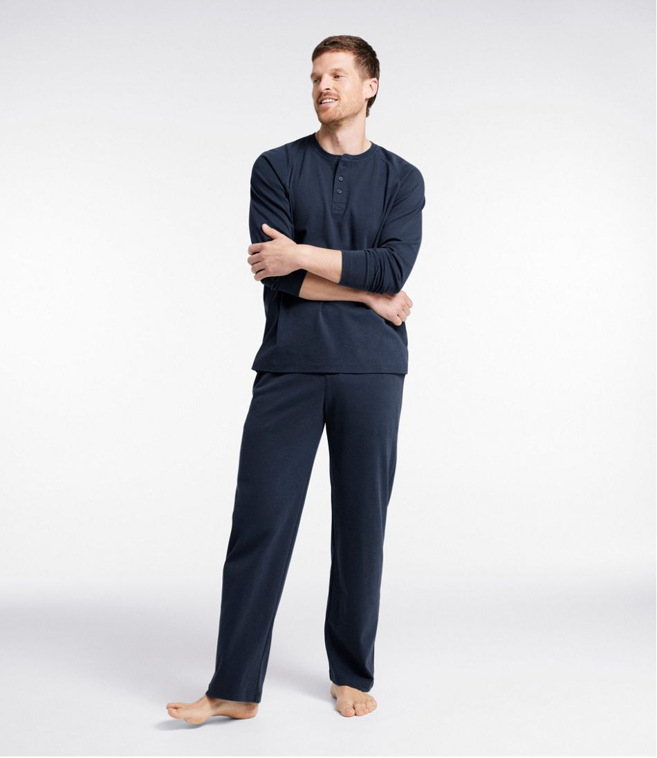 L.L.BeanMen's Bean's Cotton Knit Pajamas, Henley PJ Set