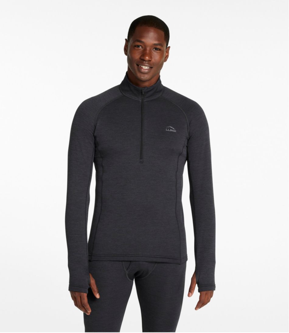 L.L.BeanMen's Midweight Base Layer Crew Top, 1/4 Zip