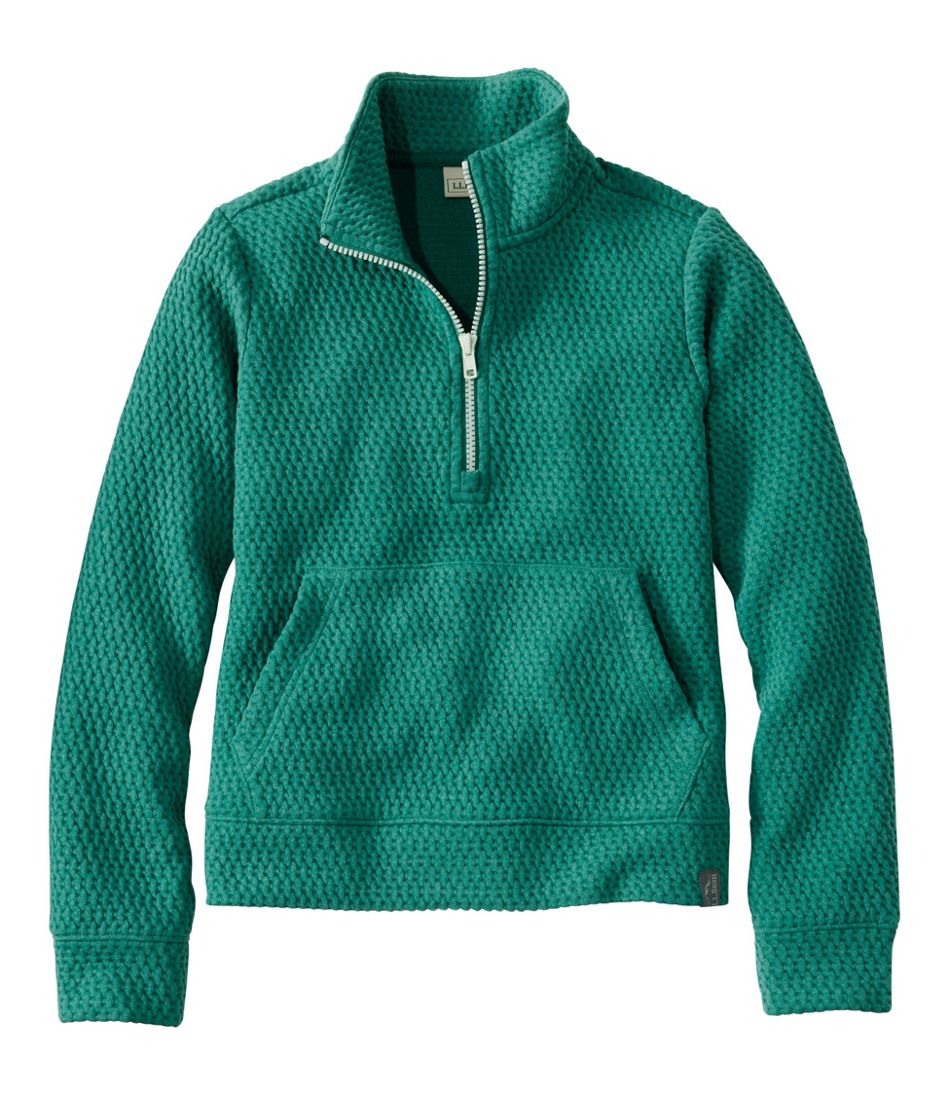 L.L.BeanKids' Ridgeknit Pullover, Glow-in-the-Dark Quarter-Zip