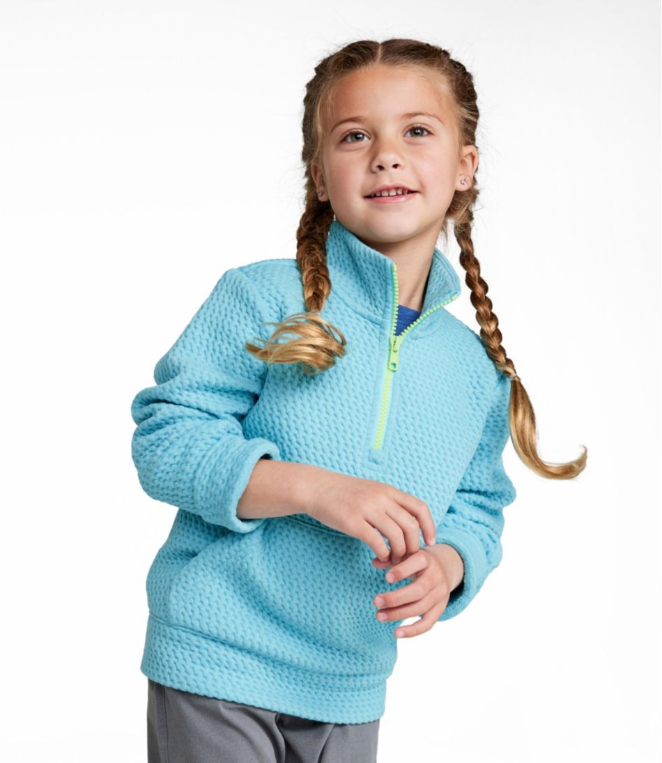 L.L.BeanKids' Ridgeknit Pullover, Glow-in-the-Dark Quarter-Zip