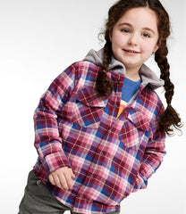 L.L.BeanKids' Fleece-Lined Flannel Shirt, Hooded Plaid